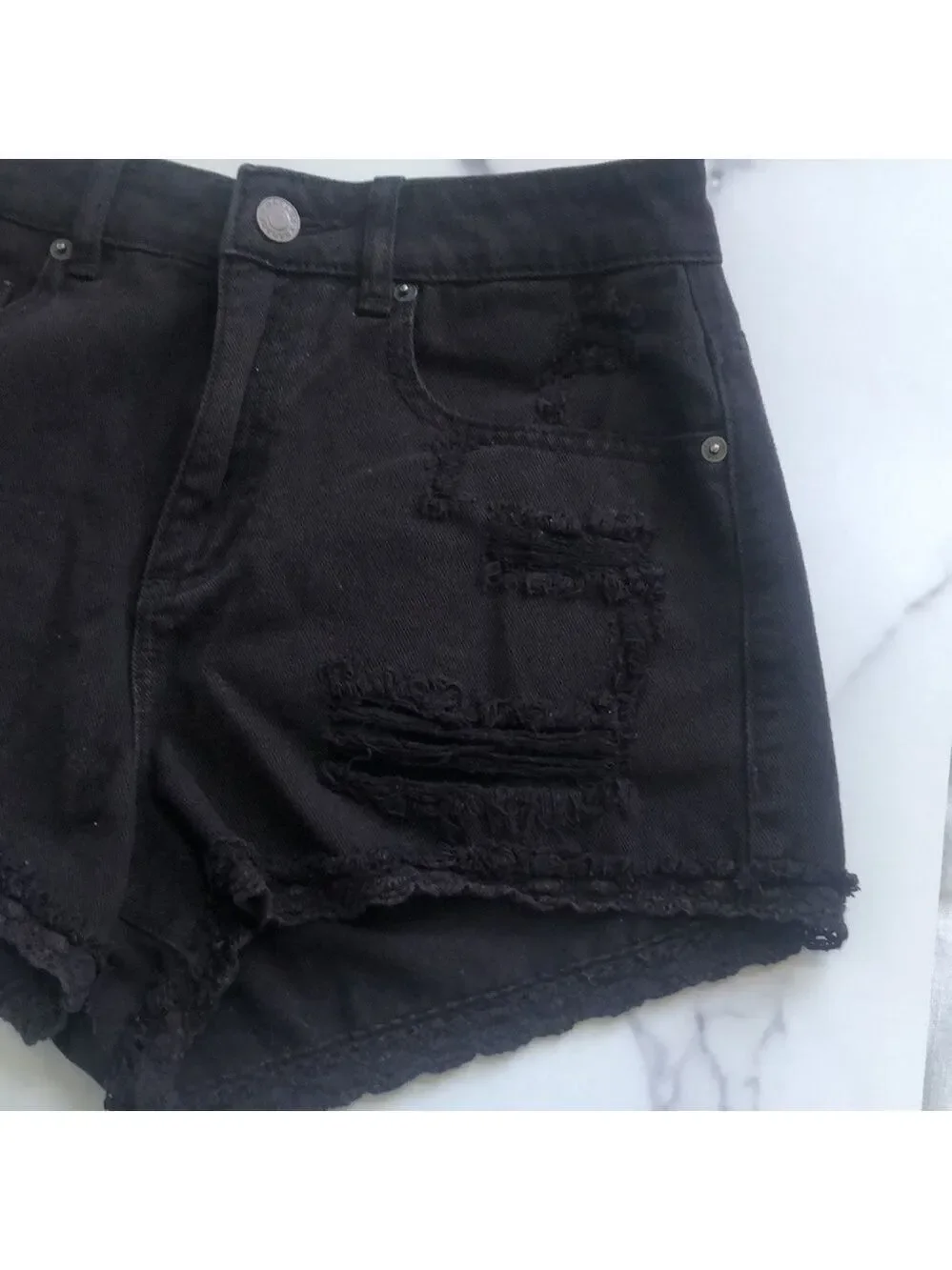 Garage Festival Style Black Denim Shorts Size 5